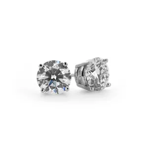 0.85ctw Round Diamond Stud Earrings - 4 Prong - White Gold