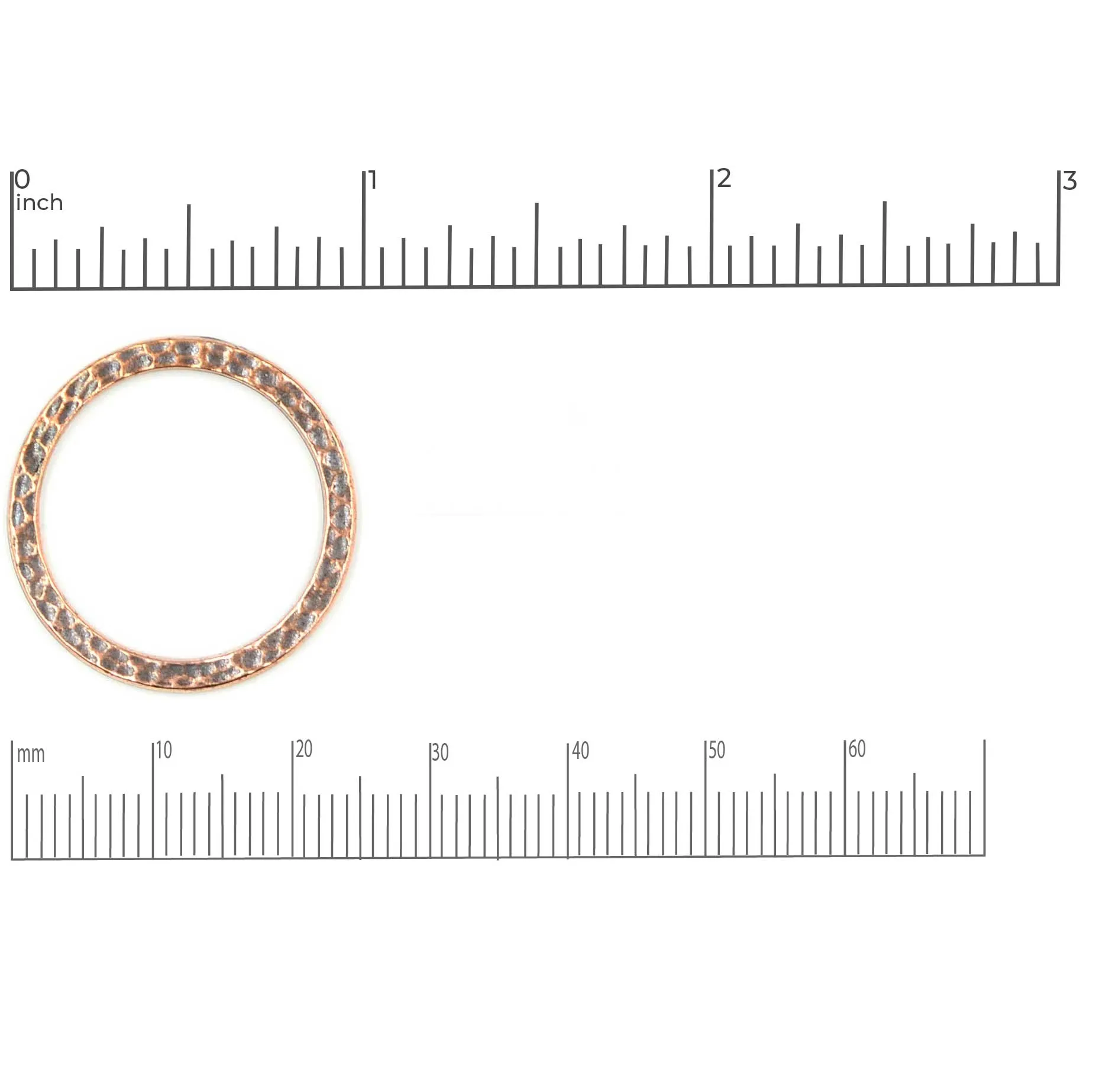 1 Inch Hammertone Ring- Antique Copper