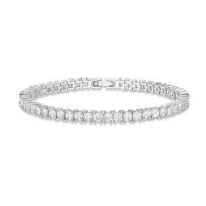 18K Gold Cz Princess-cut Eternity Tennis Bracelet