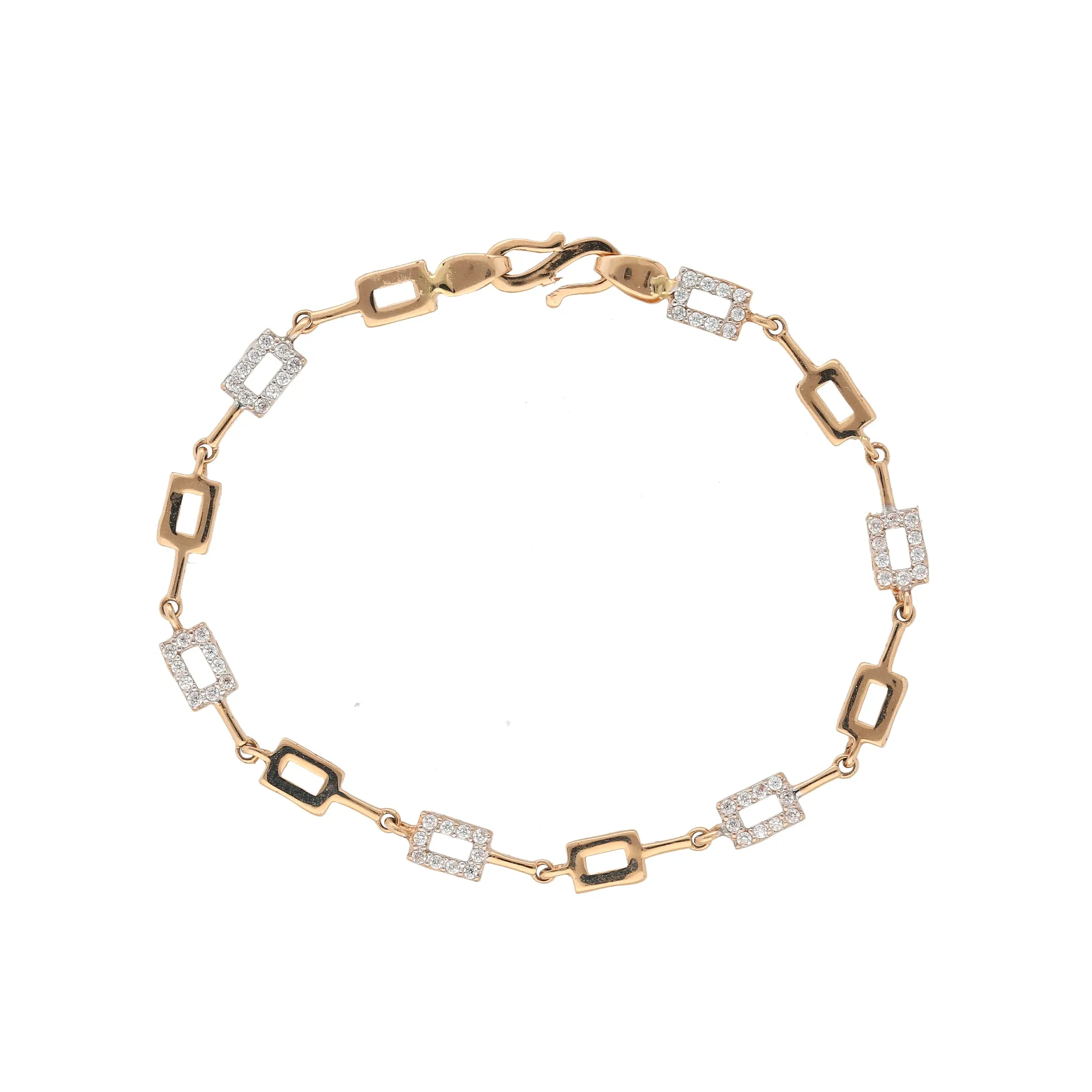 18K Rose Gold & CZ Bracelet (6gm)