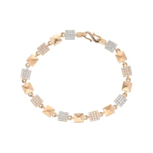 18K Rose Gold & CZ Bracelet (8.4gm)