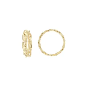 18K Yellow Gold Braided Ring Made With 3 Tubes