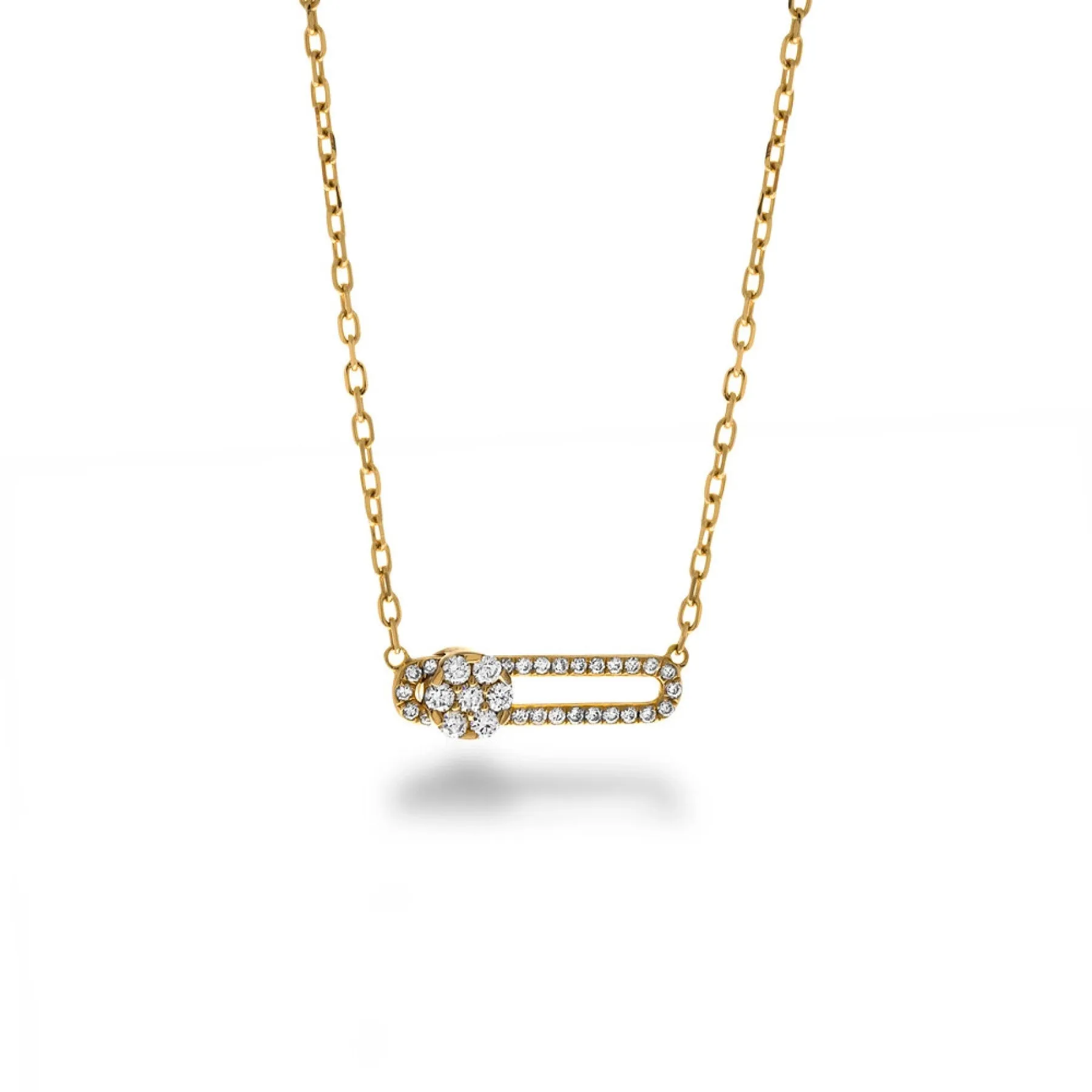 18K YELLOW GOLD DIAMOND SLIDE 18'' NECKLACE