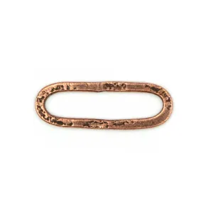 30mm Hammered Small Elongated Oval Hoop- Antique Copper