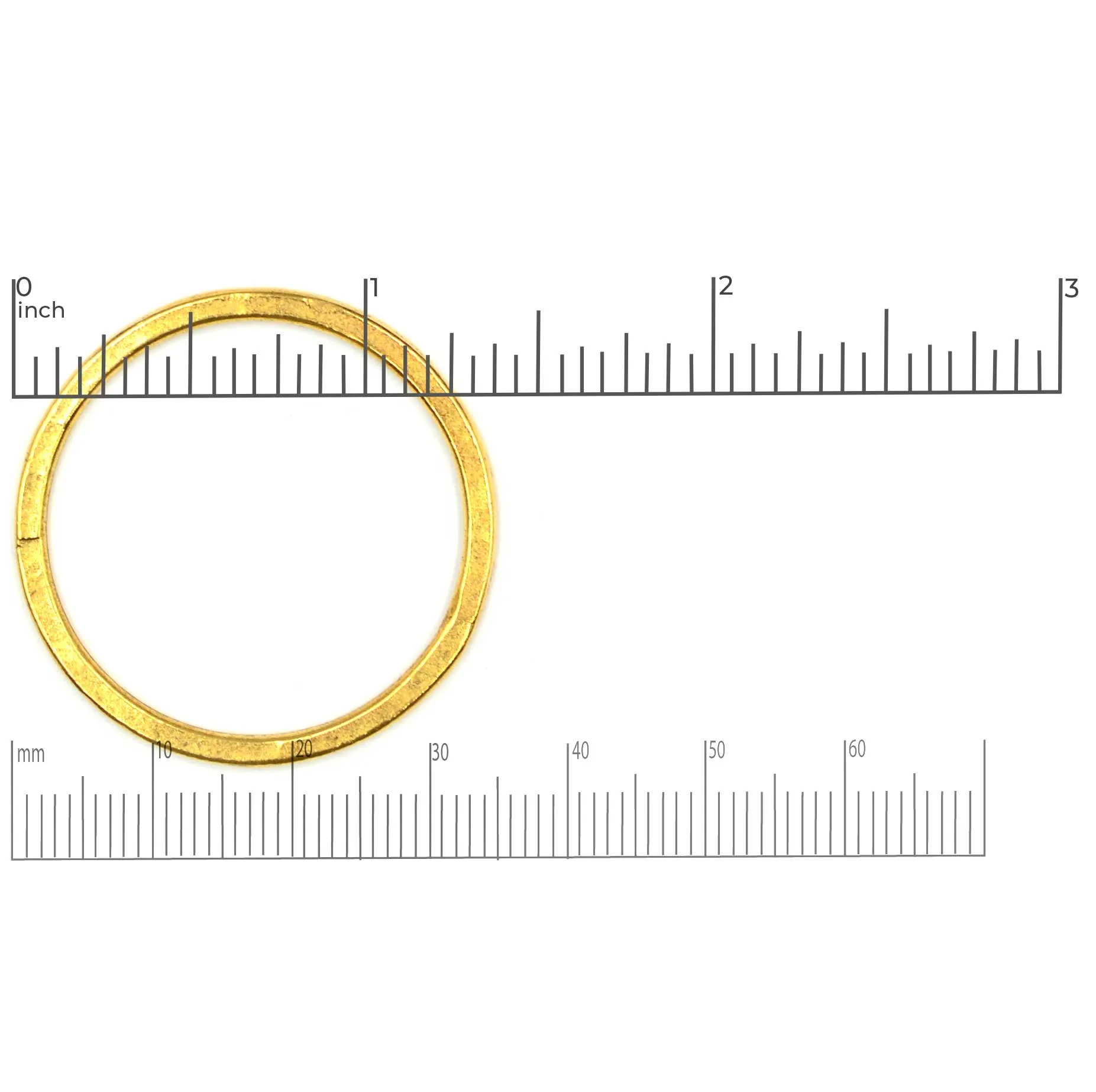 35mm Flat Large Circle Hoop- Antique Gold