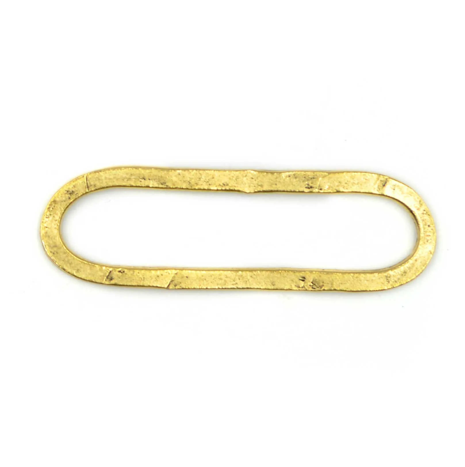 42mm Hammered Large Elongated Oval Hoop- Antique Gold