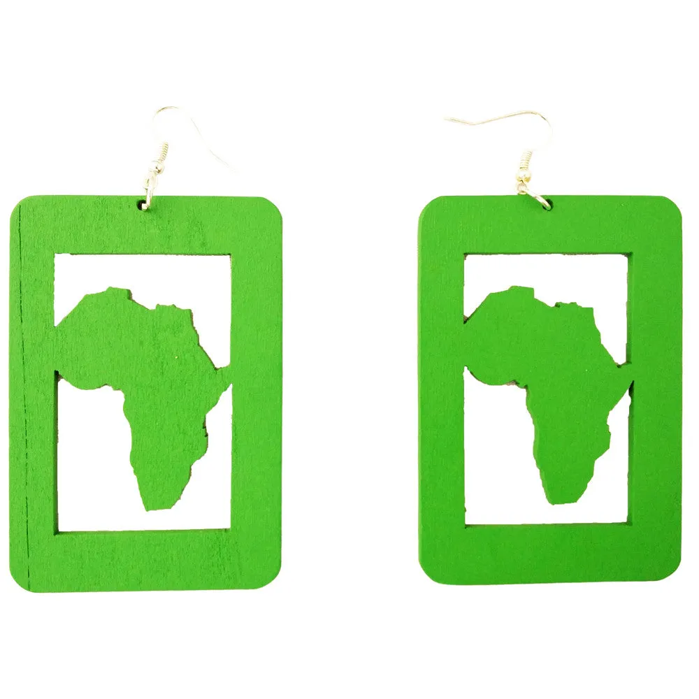 Africa Squared Earrings | Africa shaped | African | Natural hair | Afrocentric | jewelry | accessory