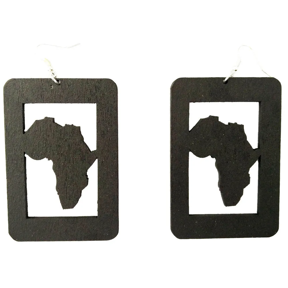 Africa Squared Earrings | Africa shaped | African | Natural hair | Afrocentric | jewelry | accessory