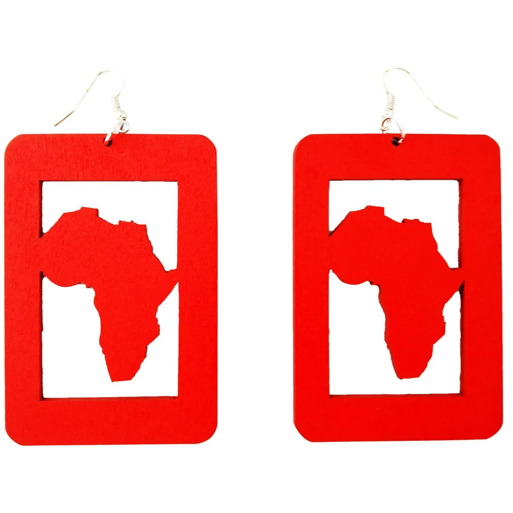 Africa Squared Earrings | Africa shaped | African | Natural hair | Afrocentric | jewelry | accessory