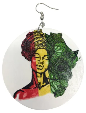 African Hair Wooden Earrings | Afrocentric Earrings | Natural Hair Earrings | Jewelry | Accessories