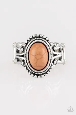 All the World's a STAGECOACH Brown Paparazzi Ring