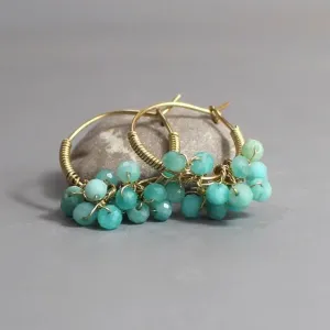 Amazonite Bouquet Hoop Earrings