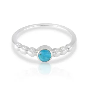 Bella Oyster Turquoise Silver Stacker