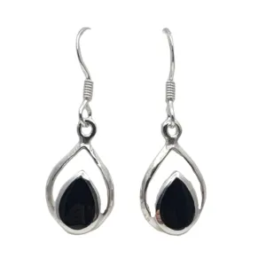 Betti Black Onyx stone earrings