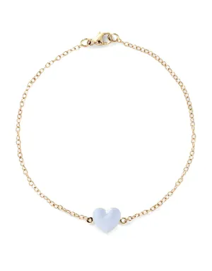 Blue Clair Enamel Heart Bracelet