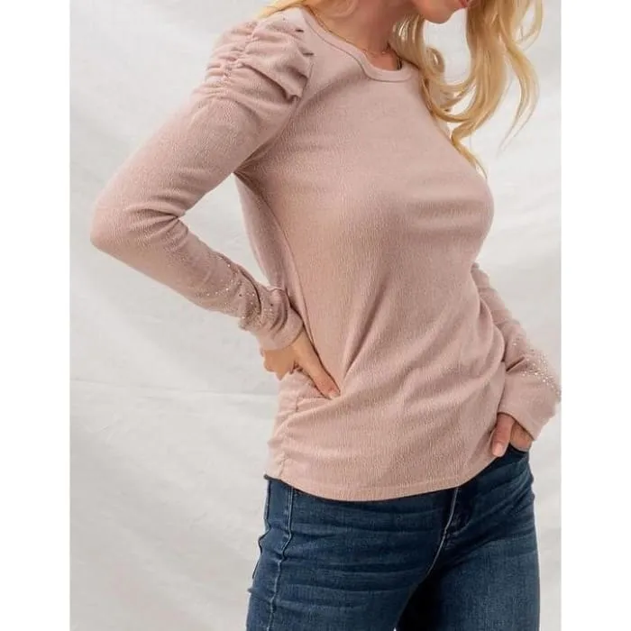 Blush Top w Stone Sleeves