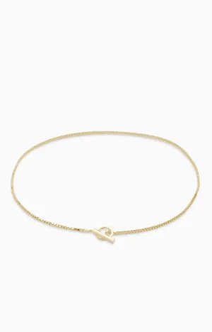 Box Chain Fob Necklace  | Gold