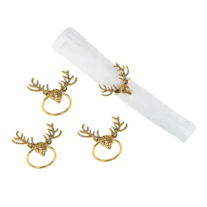 Bronze Deer Head Napkin Ring, Set of 4