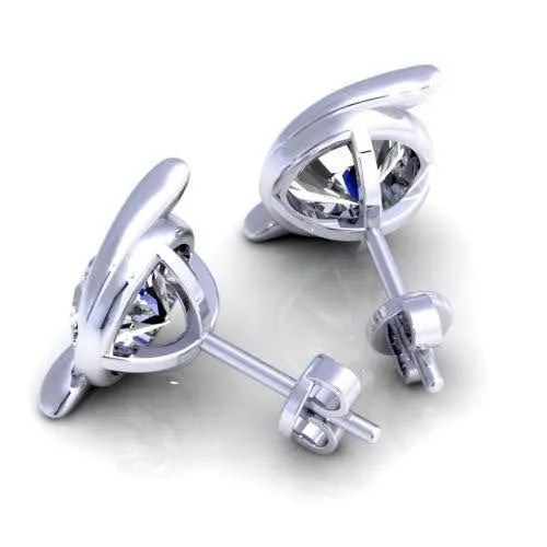 Captivating 0.50CT Round Cut Diamond Stud Earrings in 14KT White Gold