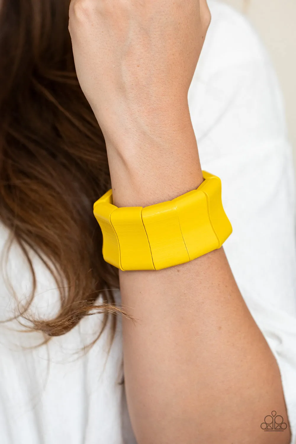 Caribbean Couture - Yellow Paparazzi Bracelet