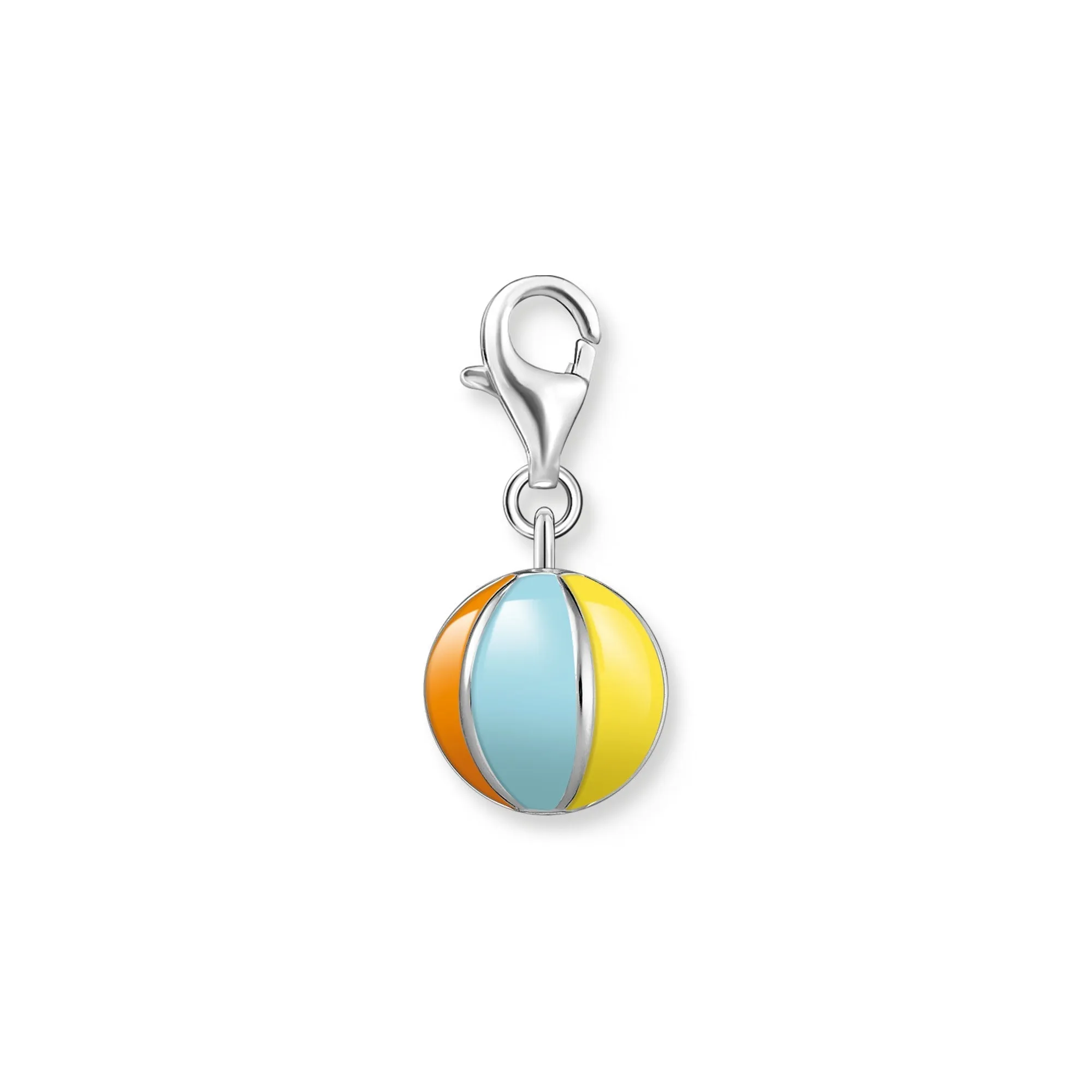 Charm pendant colorful water ball silver