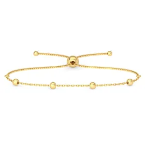 Clara 925 Pure Silver Golden Ball Chain Bracelet | Adjustable, Gold Plated, Anti Tarnish | Gifts for Women and Girls