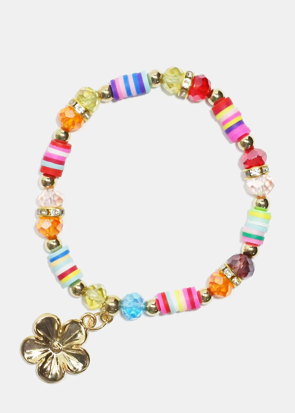 Colorful Beaded Charm Bracelet