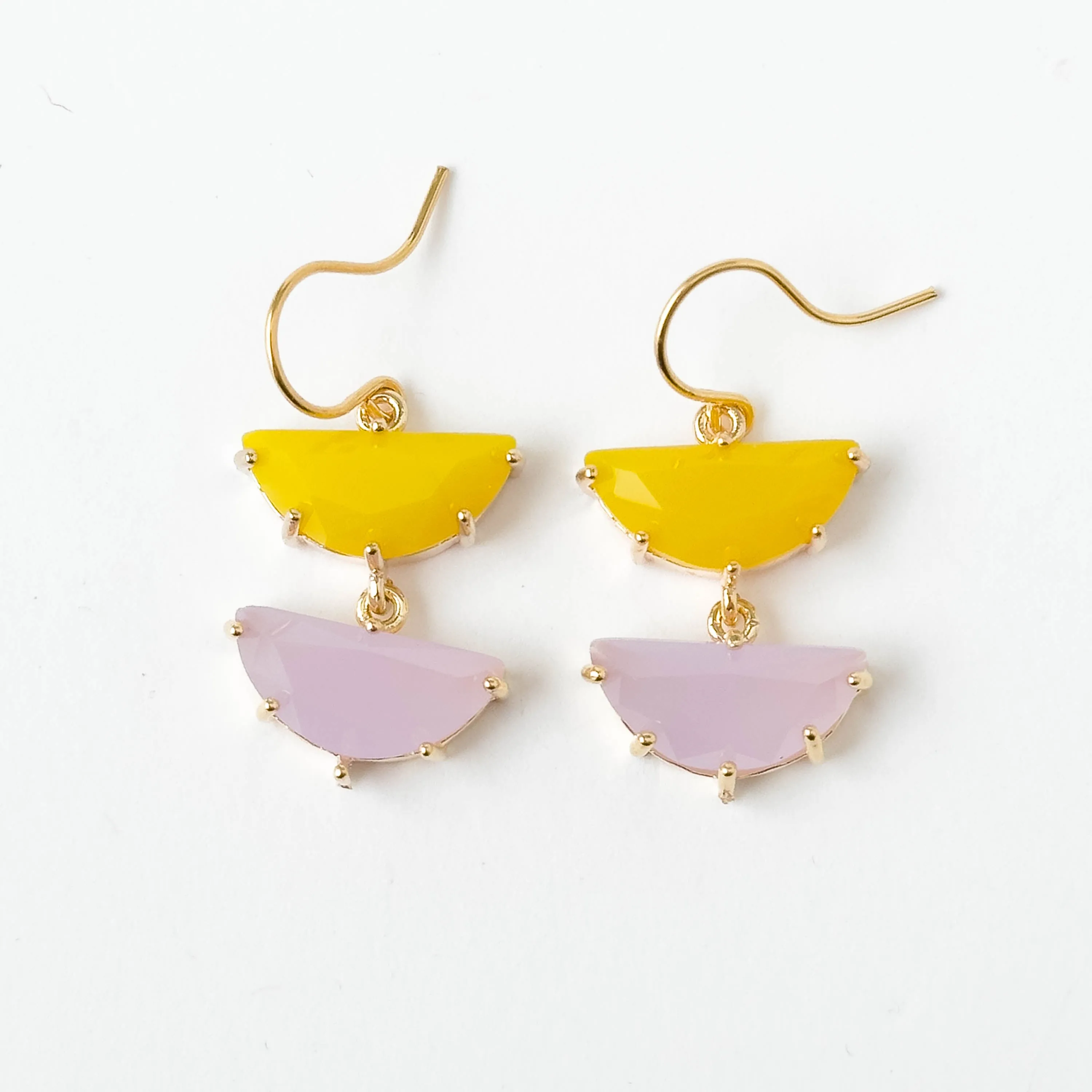 Colorful Half Moon glass Earrings