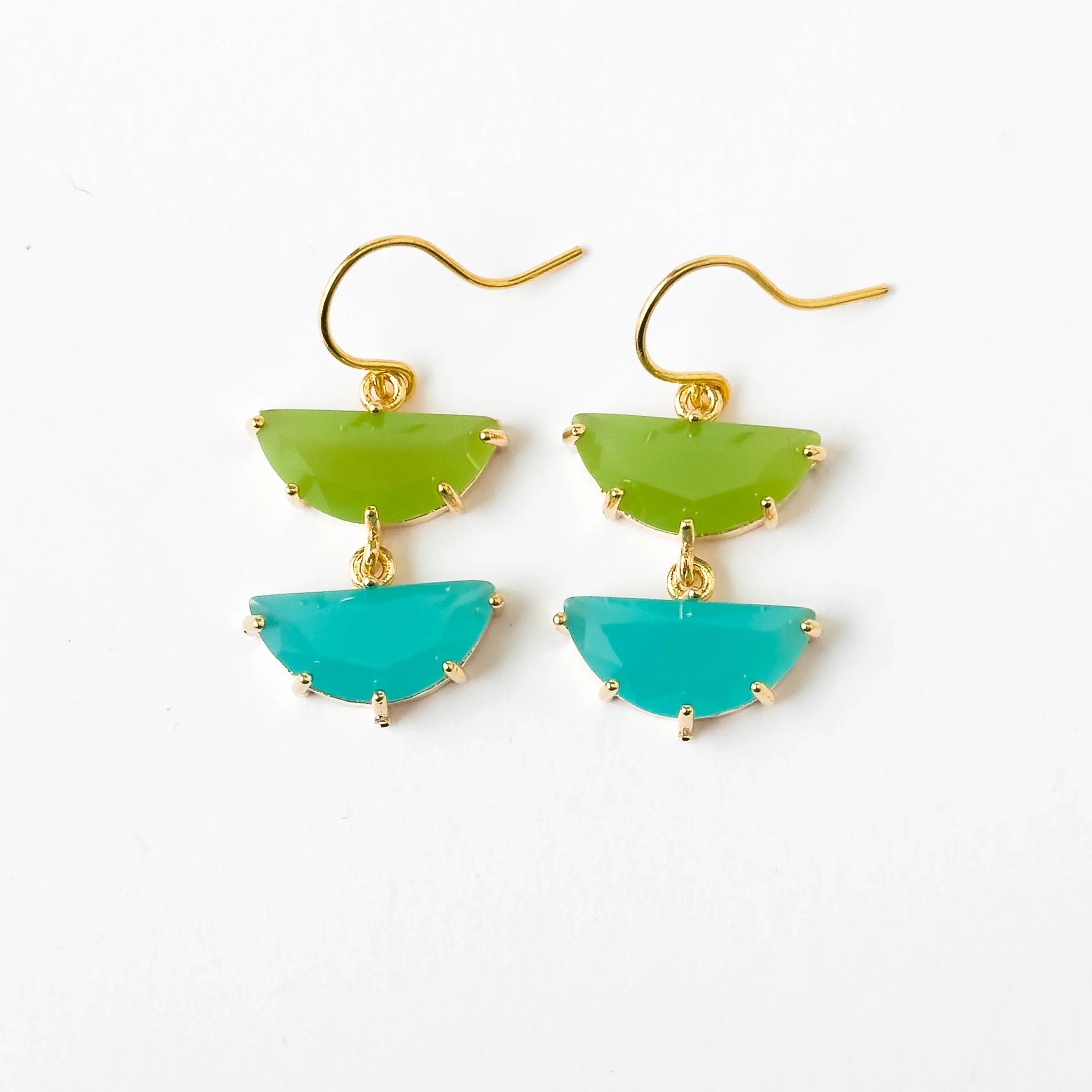 Colorful Half Moon glass Earrings