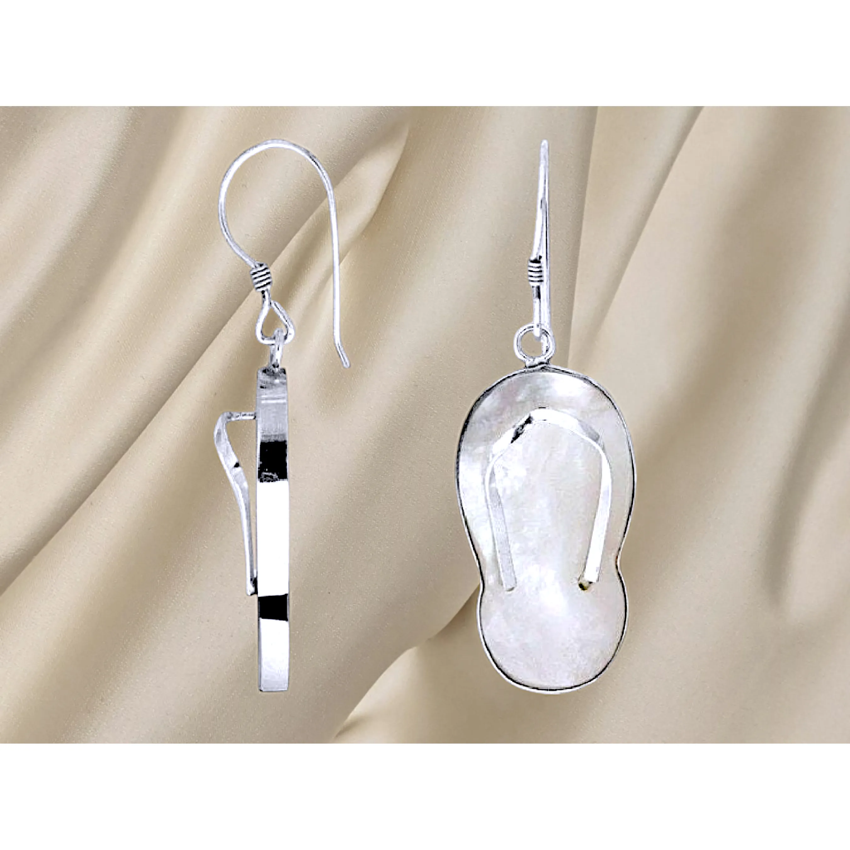 Creamy White Flip Flop Earrings