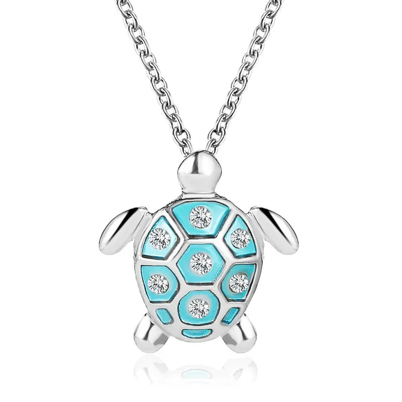 Cute little turtle pendant clavicle chain