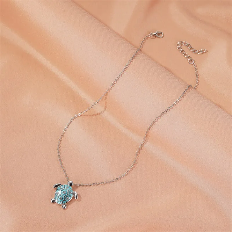 Cute little turtle pendant clavicle chain