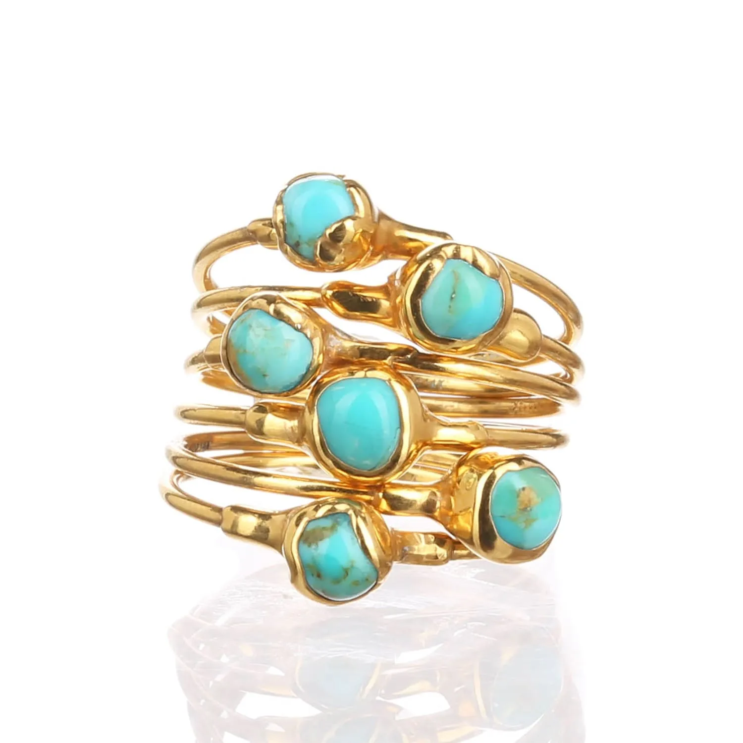 Dainty Raw Turquoise Ring for Stacking