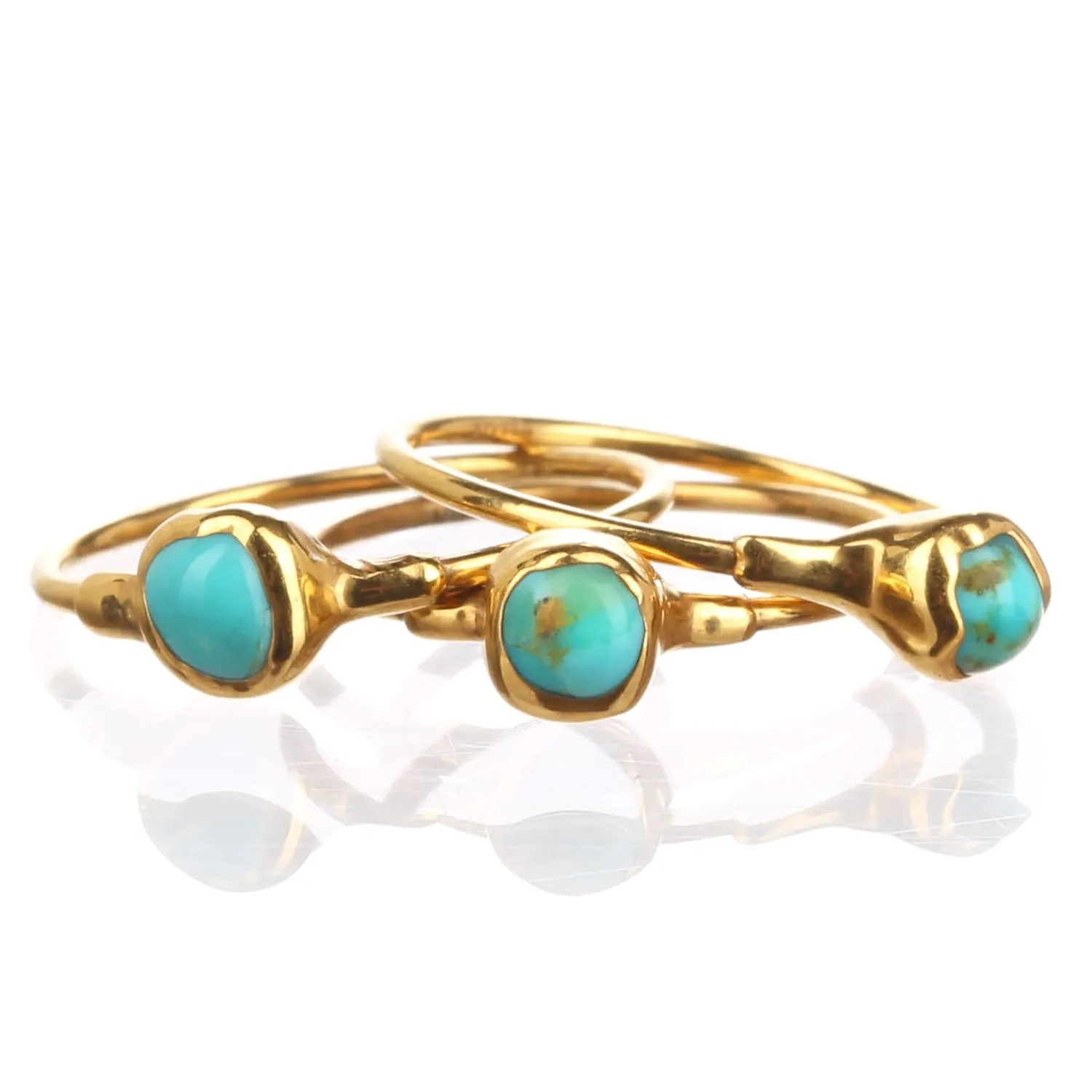 Dainty Raw Turquoise Ring for Stacking