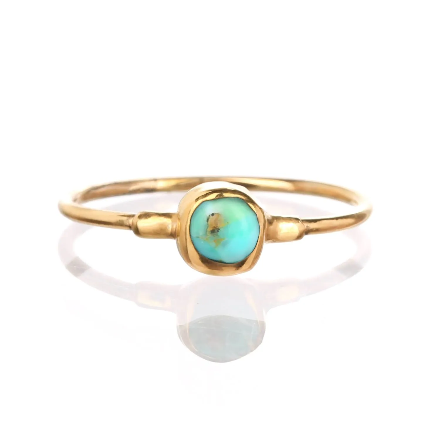 Dainty Raw Turquoise Ring for Stacking