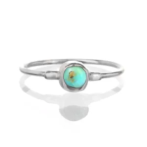 Dainty Raw Turquoise Ring in Sterling Silver