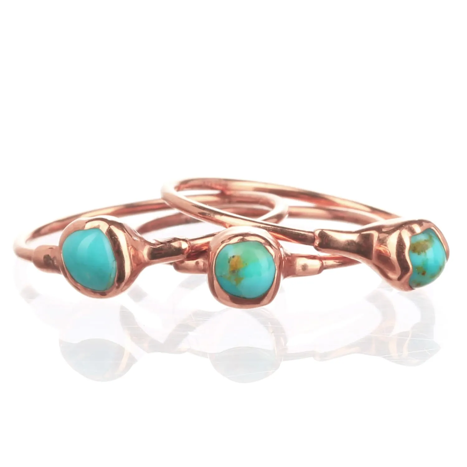 Dainty Raw Turquoise Ring in Sterling Silver