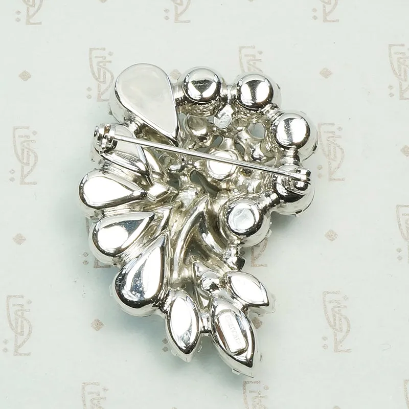 Dazzling Light Grey Rhinestone Eisenberg Brooch