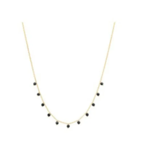 Delicate Chain with Small CZ Charms ~ Black