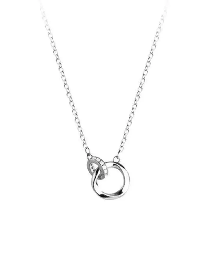 Delicate Mobius Ring Necklace