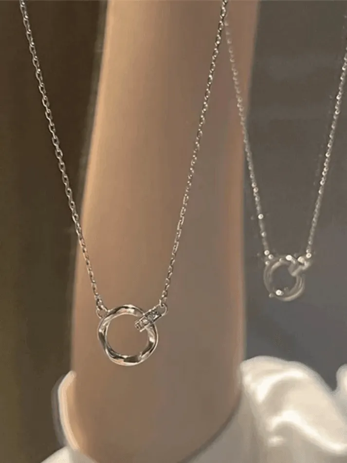 Delicate Mobius Ring Necklace