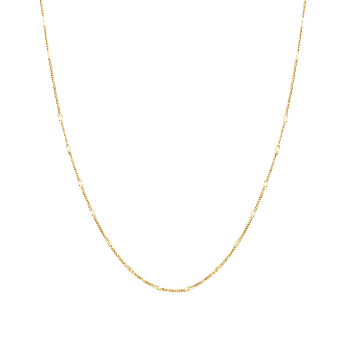 Delicate Starburst Chain Necklace Sterling Silver Gold