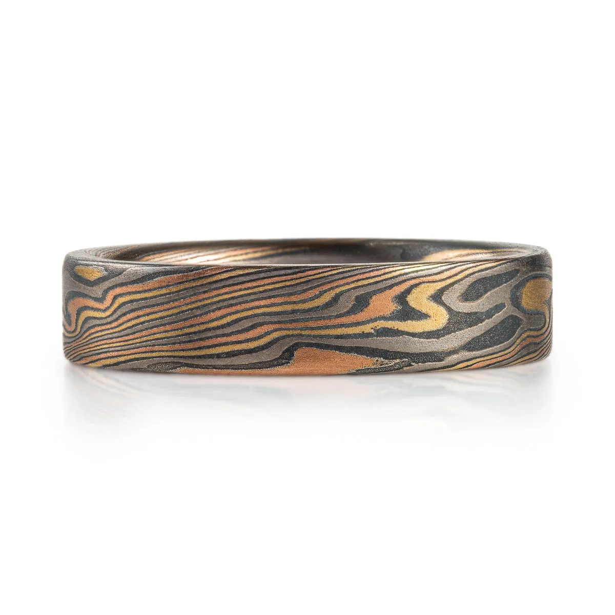 Earthy Wedding Band in Firestorm Palette and Twist Pattern