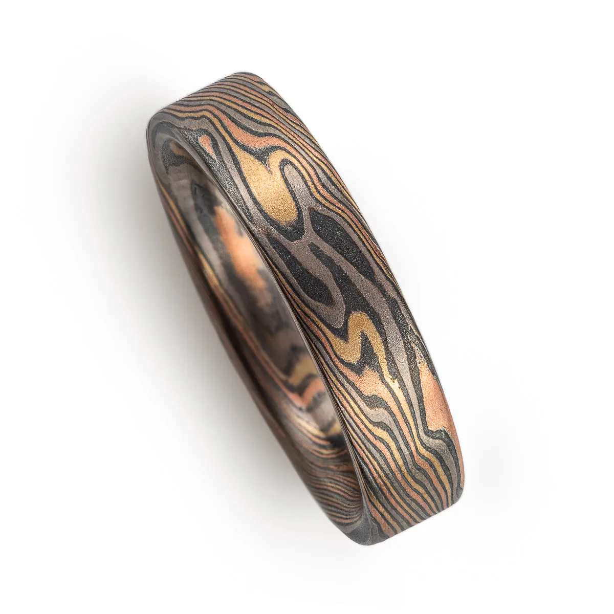 Earthy Wedding Band in Firestorm Palette and Twist Pattern