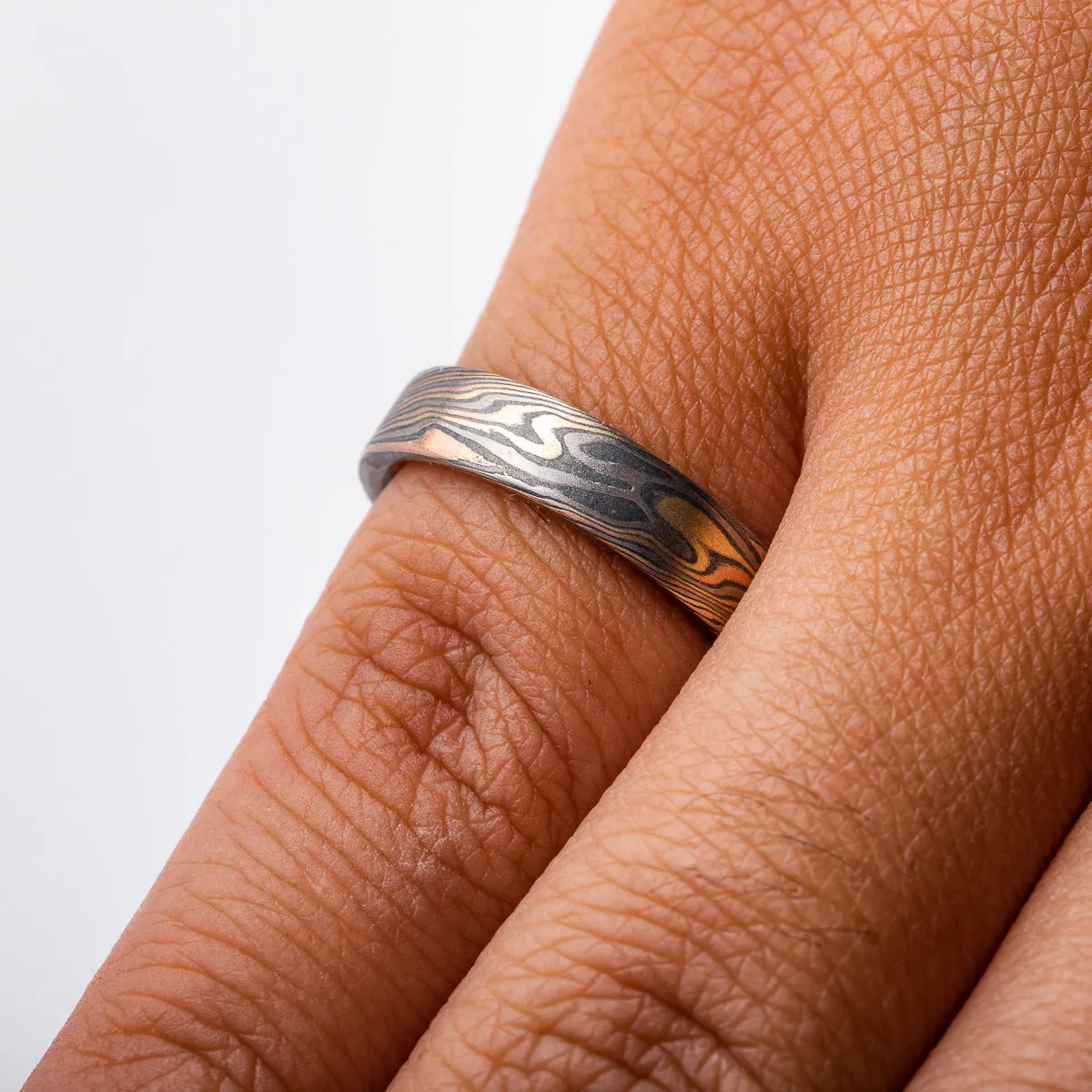 Earthy Wedding Band in Firestorm Palette and Twist Pattern