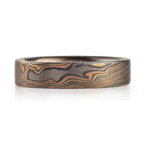 Earthy Wedding Band in Firestorm Palette and Twist Pattern