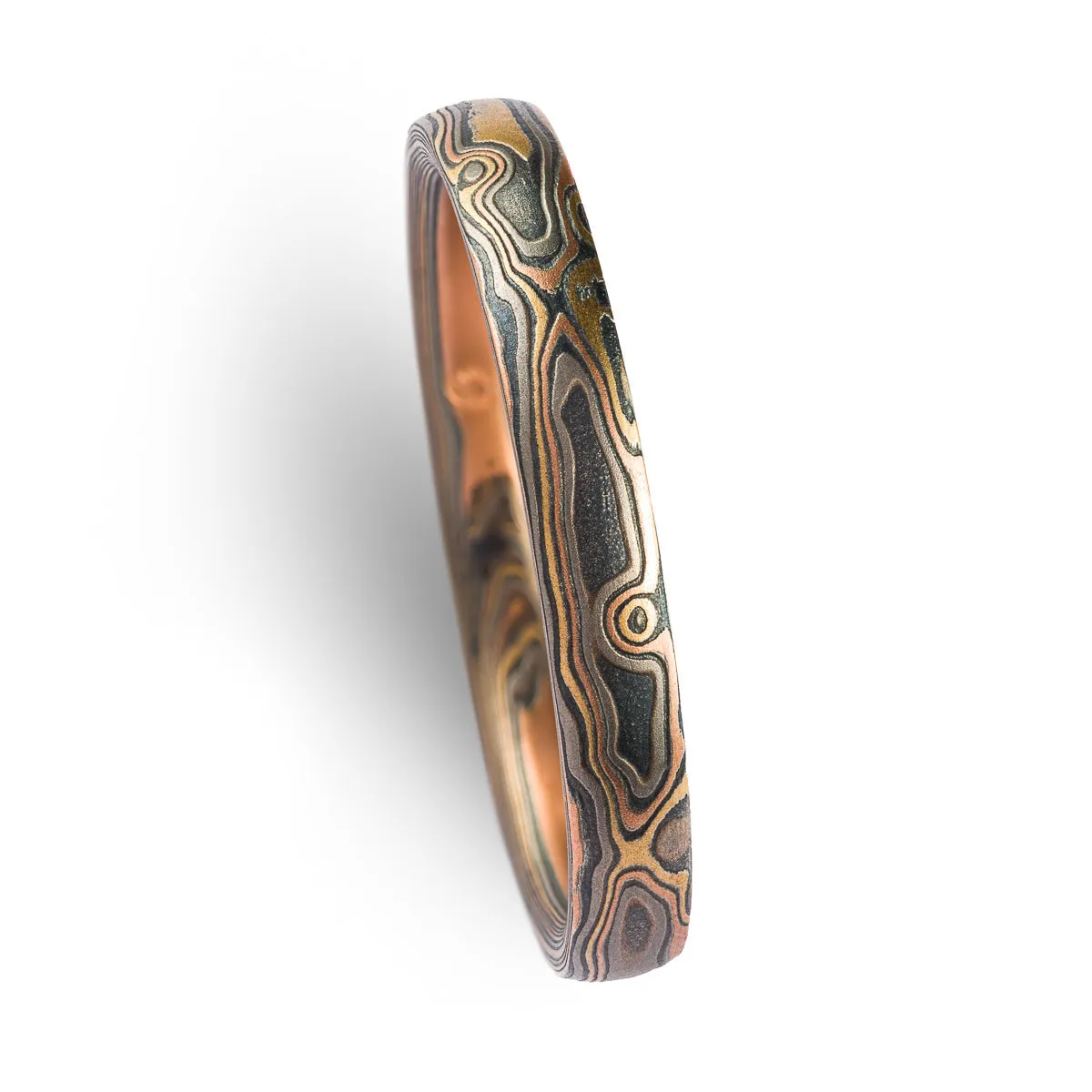 Earthy Woodgrain Pattern Ring in Firestorm Palette