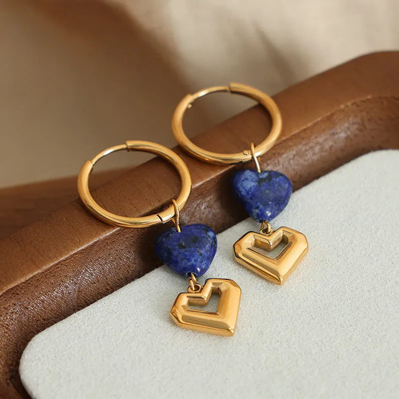 Elegant Titanium Steel Gold-Plated Love Earrings With Unique Design