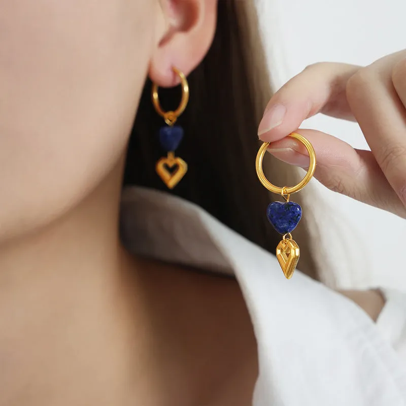 Elegant Titanium Steel Gold-Plated Love Earrings With Unique Design