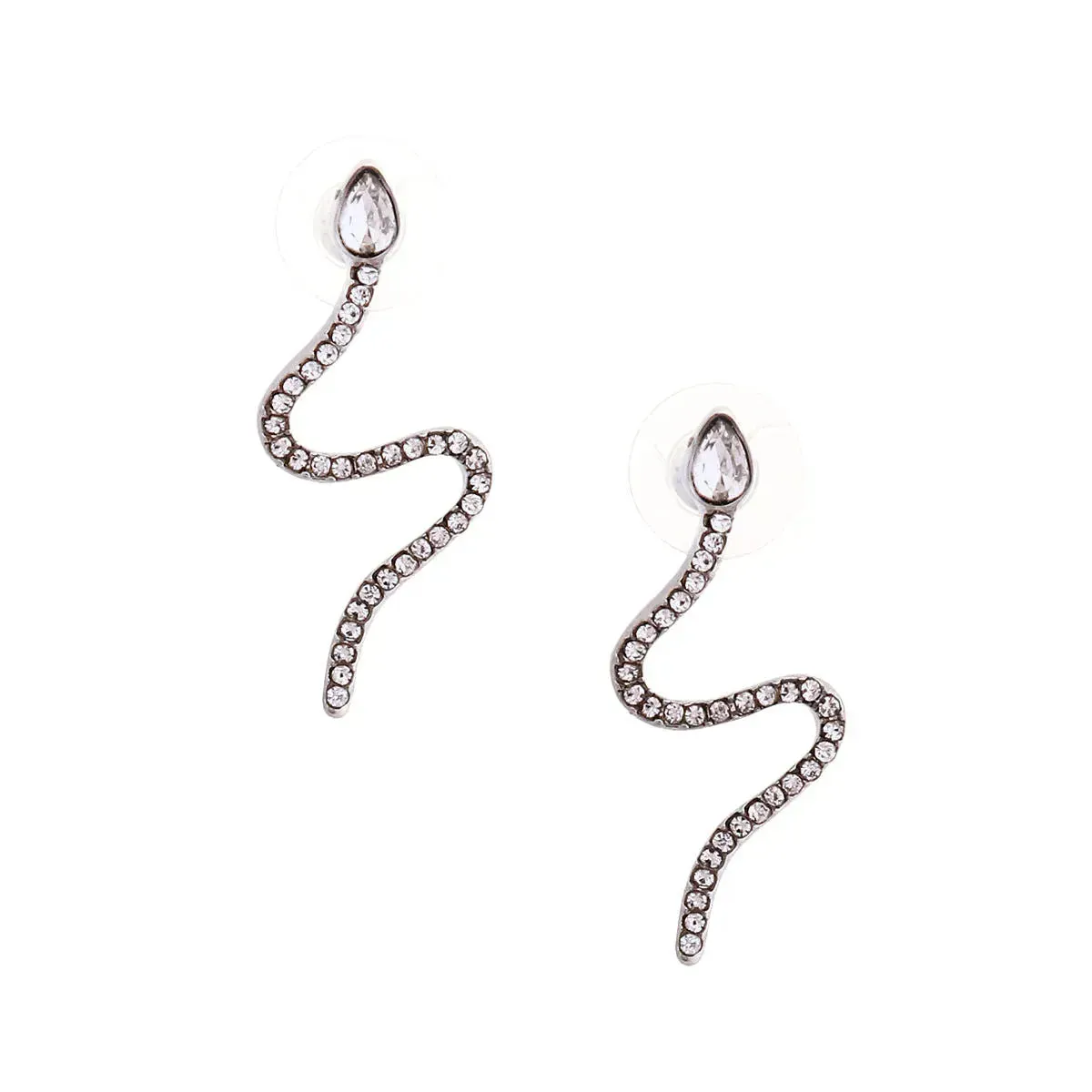 Elevate Your Style with Unique Silver Snake Design Earrings